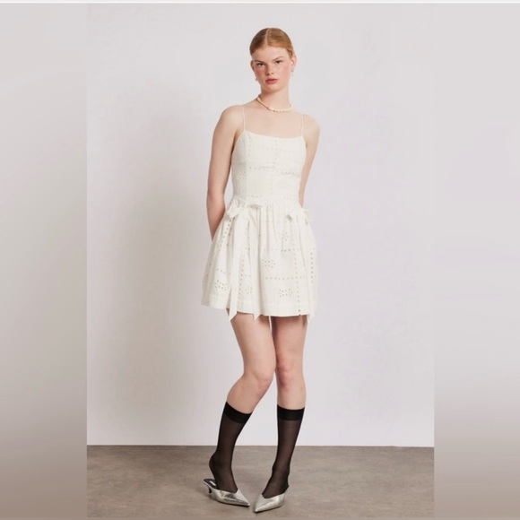 Damson Madder Eyelet spaghetti strap dress - Picture 1 of 4